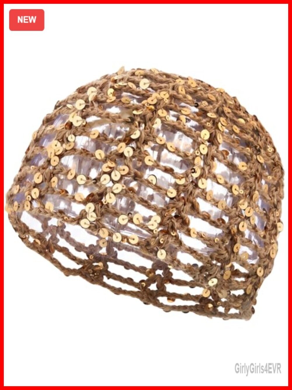 Sparkly Sequin Crochet Beanie Hat Boho Hollow Out Knit Skull Cap